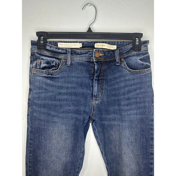 Pilcro and the Letterpress Anthropologie Jeans SZ 28 Slim Straight Embroidered - Picture 2 of 9